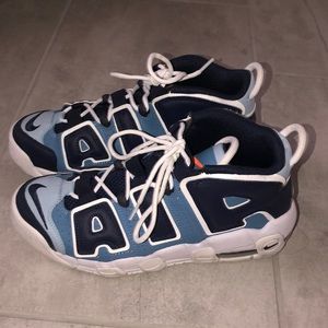 Nike Uptempos size 6.5 kids 8 women’s tri colored